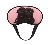 QGWDYYJQ Niedliche schwarze Mops-bedruckte Verdunkelungs-Schlafmaske, weiche Augenmaske, Schlafhilfe, Augenmaske