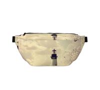 QGWDYYJQ Old Lighthouse Printed Crossbody Waist Pack Waist Bag Travel Bag, Schwarz , Einheitsgröße