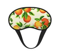 QGWDYYJQ Schlafmaske mit gelben Blüten und orangefarbenen Früchten, bedruckt, weiche Augenmaske, Schlafhilfe, Augenmaske