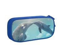 QGWDYYJQ Schreibwarenetui mit Motiv "Winter The Dolphin", blau, Einheitsgröße, Münztasche