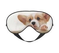 QGWDYYJQ Süße Corgi bedruckte weiche Augenmaske, Schlafhilfe, Augenmaske, Reise-Schlafmaske