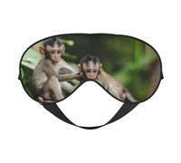 QGWDYYJQ Süße kleine Affen bedruckte weiche Augenmaske Einschlafhilfe Augenmaske Reise-Schlafmaske