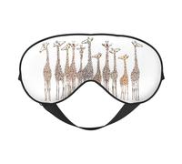 QGWDYYJQ Süße wilde Cartoon-Giraffen, bedruckte weiche Augenmaske, Schlafhilfe, Augenmaske, Reise-Schlafmaske