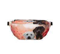 QGWDYYJQ Umhängetasche mit weißem Labrador-Aufdruck, Hüfttasche, Reisetasche, Schwarz , Einheitsgröße