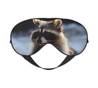 QGWDYYJQ Waschbär bedruckte weiche Augenmaske, Schlafhilfe, Augenmaske, Reise-Schlafmaske