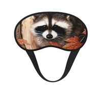 QGWDYYJQ Waschbär im Herbstbaumloch, bedruckte Verdunkelungs-Schlafmaske, weiche Augenmaske, Schlafhilfe, Augenmaske