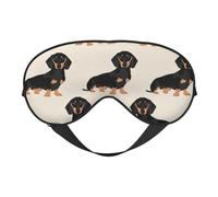 QGWDYYJQ Weiche Augenmaske mit Dackel-Motiv, Einschlafhilfe, Augenmaske, Reise-Schlafmaske