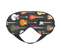 QGWDYYJQ Weiche Augenmaske mit farbigen Akustik- und Gitarren-Aufdruck, Schlafhilfe, Augenmaske, Reise-Schlafmaske