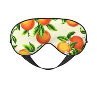 QGWDYYJQ Weiche Augenmaske mit gelben Blüten und Orangenfrüchten, Einschlafhilfe, Augenmaske, Reise-Schlafmaske