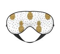 QGWDYYJQ Weiche Augenmaske mit goldfarbenem Glitzer, Ananas, Früchte, Einschlafhilfe, Augenmaske, Reise-Schlafmaske