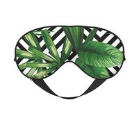 QGWDYYJQ Weiche Augenmaske mit grünen Blättern der Palme, tropische Pflanze, Einschlafhilfe, Augenmaske, Reise-Schlafmaske