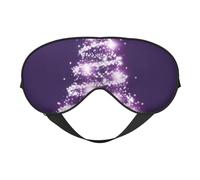 QGWDYYJQ Weiche Augenmaske mit Weihnachtsmotiv, bedruckt, Motiv: lila Baum
