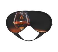 QGWDYYJQ Weiche Augenmaske mit Zigarren- und Whisky-Druck, Schlafhilfe, Augenmaske, Reise-Schlafmaske