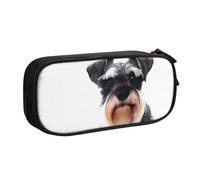 QGWDYYJQ Well-Behaved Federmäppchen mit Schnauzer-Motiv, bedruckt, tragbar, Organizer, Schwarz , Einheitsgröße, Münztasche