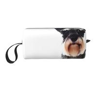 QGWDYYJQ Well-Behaved Schnauzer bedruckte Empfangstasche, kleine Make-up-Tasche, tragbare Aufbewahrungstasche