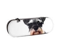 QGWDYYJQ Well-Behaved Schnauzer bedrucktes Leder-Federmäppchen, Schreibwaren-Organizer, tragbares Federmäppchen