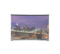 QGWDYYJQ Wiederverwendbare Kosmetiktasche aus bedrucktem Papier, Motiv: New York Night