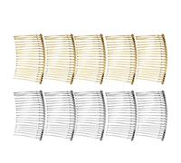 Qianly 10 Stück Haarkamm Haaraccessoires Bastelmaterial Schmuck DIY Legierung für Frauen Hochzeit Festliche Geschenke, gemischt