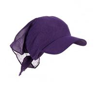 Qianly Kopftuch Bandana Mütze mit Modischem Turban Komfortabler Kapuze Und Breitem Schirm Aus Atmungsaktivem Polyester für Sonnenschutz Und Stilvolle Outfits, Dunkelviolett
