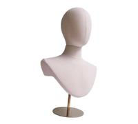 Qianly Mannequin Kopf Modell Hut Halter Hut Display Ständer Perücken Präsentationsständer Kopfbedeckungen Aufbewahrung Metall Sockel Aus Stoff mit Verstellba, Goldbasis