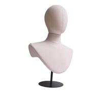 Qianly Mannequin Kopf Modell Hut Halter Hut Display Ständer Perücken Präsentationsständer Kopfbedeckungen Aufbewahrung Metall Sockel Aus Stoff mit Verstellba, Schwarzer Sockel