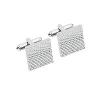 Qianly Manschettenknöpfe Set Quadratisch Aus Robuster Legierung Elegant Poliert Und Graviert Klassischer Schmuckstil für Männer Und Frauen bei Hochzeit Gesch, Silber
