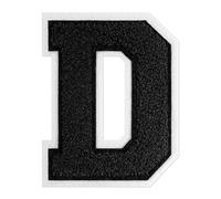 QianSiLi Buchstaben Zum Aufbügeln, Bügelflicken Schwarz Patches Zum Aufbügeln Für Hut Jacke Jeans Rucksäcke DIY Dekoration (11,45cm,Schwarz,D)