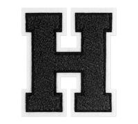 QianSiLi Buchstaben Zum Aufbügeln, Bügelflicken Schwarz Patches Zum Aufbügeln Für Hut Jacke Jeans Rucksäcke DIY Dekoration (11,45cm,Schwarz,H)