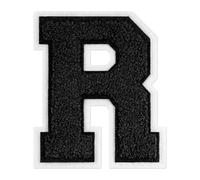 QianSiLi Buchstaben Zum Aufbügeln, Bügelflicken Schwarz Patches Zum Aufbügeln Für Hut Jacke Jeans Rucksäcke DIY Dekoration (11,45cm,Schwarz,R)