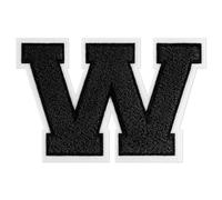 QianSiLi Buchstaben Zum Aufbügeln, Bügelflicken Schwarz Patches Zum Aufbügeln Für Hut Jacke Jeans Rucksäcke DIY Dekoration (11,45cm,Schwarz,W)