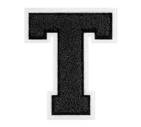 QianSiLi Buchstaben Zum Aufbügeln, Bügelflicken Schwarz Patches Zum Aufbügeln Für Hut Jacke Jeans Rucksäcke DIY Dekoration (11,45cm,Schwarz,T)