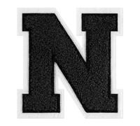 QianSiLi Buchstaben Zum Aufbügeln, Bügelflicken Schwarz Patches Zum Aufbügeln Für Hut Jacke Jeans Rucksäcke DIY Dekoration (11,45cm,Schwarz,N)