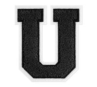 QianSiLi Buchstaben Zum Aufbügeln, Bügelflicken Schwarz Patches Zum Aufbügeln Für Hut Jacke Jeans Rucksäcke DIY Dekoration (11,45cm,Schwarz,U)