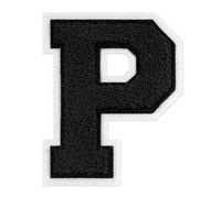 QianSiLi Buchstaben Zum Aufbügeln, Bügelflicken Schwarz Patches Zum Aufbügeln Für Hut Jacke Jeans Rucksäcke DIY Dekoration (11,45cm,Schwarz,P)