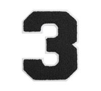 QianSiLi Zahlen Zum Aufbügeln, BüGelflicken Schwarz Patches Zum Aufbügeln Für Hut Jacke Jeans Rucksäcke DIY Dekoration (11,45cm,Schwarz,3)