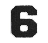 QianSiLi Zahlen Zum Aufbügeln, BüGelflicken Schwarz Patches Zum Aufbügeln Für Hut Jacke Jeans Rucksäcke DIY Dekoration (11,45cm,Schwarz,6)