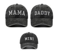 Qiantull 2er-Set Mütze Mama Mini Hüte Baseballkappen Bestickt Baseballmützen Baumwolle Familienhüte Baseballkappe Verstellbare Passende Familie Hut Set für Mama Tochter Sohn