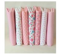 Qiantull Rosa Serie Patchwork Stoffe Paket 7 Stücke/Set 25 x 25 cm Baumwollstoff zum Nähen Meterware Stoffpaket Stoffreste Bündel Quadrateart Craft DIY Nähstoffe