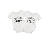 QIANWANYI Baby Zwillinges Baby Bodys With Two For One Neugeborenen Strampler Jungen Mädchen Geschenk Zwillinge Babybekleidung(weiß One 6m)