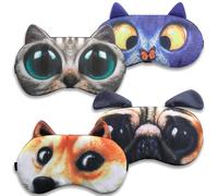Qianyu 4 Stück Niedliche Schlafmaske Süße Tiere Schlafbrille Augenmaske Ultraweich Schlafmaske Mit Verstellbarem Gummiband für Mädchen Jungen Damen Nickerchen Reisen Yoga