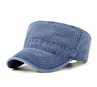 QICHEN Military Army Cap Herren Vintage Washed Cotton Flat Baseballmütze Feldmütze Unisex Freizeit Outdoor Sonnen Kappe