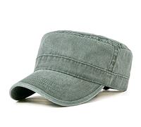 QICHEN Military Army Cap Herren Vintage Washed Cotton Flat Baseballmütze Feldmütze Unisex Freizeit Outdoor Sonnen Kappe