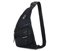 Qidelong Sling Bag Anti-Diebstahl Crossbody Brust Schulter Rucksack Damen Herren, Leichte Persönliche Tasche Tasche für Wandern Reisen, Schwarz, Einheitsgröße