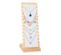 Qiimenguer Schmuck ständer Halskette，Schmuckständer aus Holz,12 Fächer Halskette Schmuckhalter aus Holz Für Ketten Aufbewahrung, Kettenständer Schmuck（Weiß）