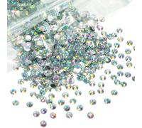 qiipii 8000PCS 3mm Crystal AB Resin Rhinestones for Crafts Flatback White AB Rhinestones Bulk SS10 NonHotfix Stones Diamonds Cr