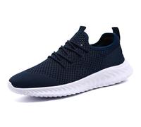 QIJGS Sportschuhe Herren Sneaker Running Laufschuhe Schuhe Turnschuhe Wanderschuhe Straßenlaufschuhe Tennisschuhe Leicht Fitnessschuhe Jogging Walking Slip on Blau 43