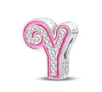QIKAOLA 925 lettre en argent Sterling charmes A-Z Alphabet perles pour Pandora Bracelet et collier 26 lettres perles de charme pendentif fit pour les Bracelets européens collier pour femmes filles