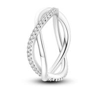 QIKAOLA 925 Sterling Silber Frauen Mond Stern Evil Eye Ring - Bunte Vintage Cubic Zirkonia Stapelbare Statement Ringe für Frauen Größe 6-9