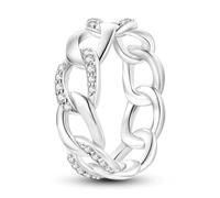 QIKAOLA 925 Sterling Silber Frauen Mond Stern Evil Eye Ring - Bunte Vintage Cubic Zirkonia Stapelbare Statement Ringe für Frauen Größe 6-9