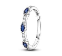 QIKAOLA 925 Sterling Silber Frauen Mond Stern Evil Eye Ring - Bunte Vintage Cubic Zirkonia Stapelbare Statement Ringe für Frauen Größe 6-9